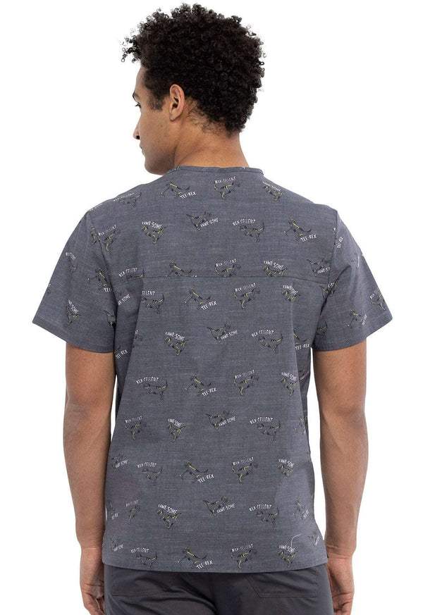 Men's V-Neck Print Top in Rawr-some CK692