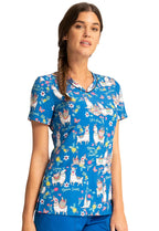 Cherokee Prints V-Neck Print Top in Alpaca Picnic CK678 APPC