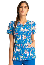 Cherokee Prints V-Neck Print Top in Alpaca Picnic CK678 APPC