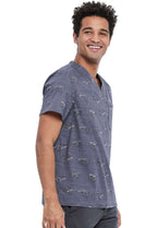 Men's V-Neck Print Top in Rawr-some CK692