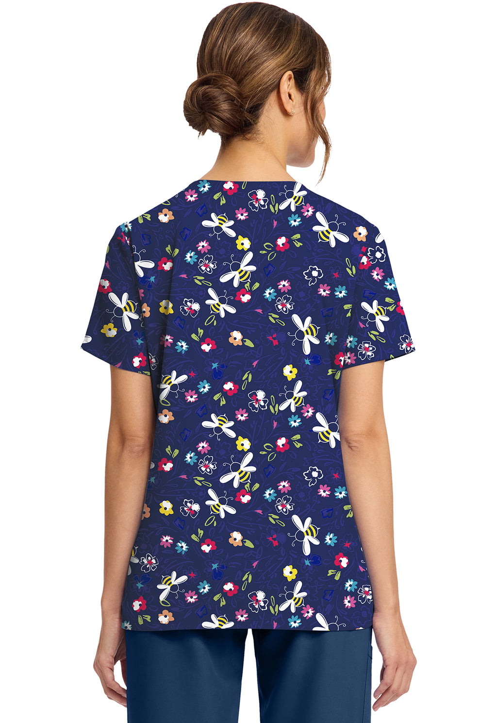 Cherokee Prints V-Neck Top in BUMBLE BEE BLOOM CK856 BMBE