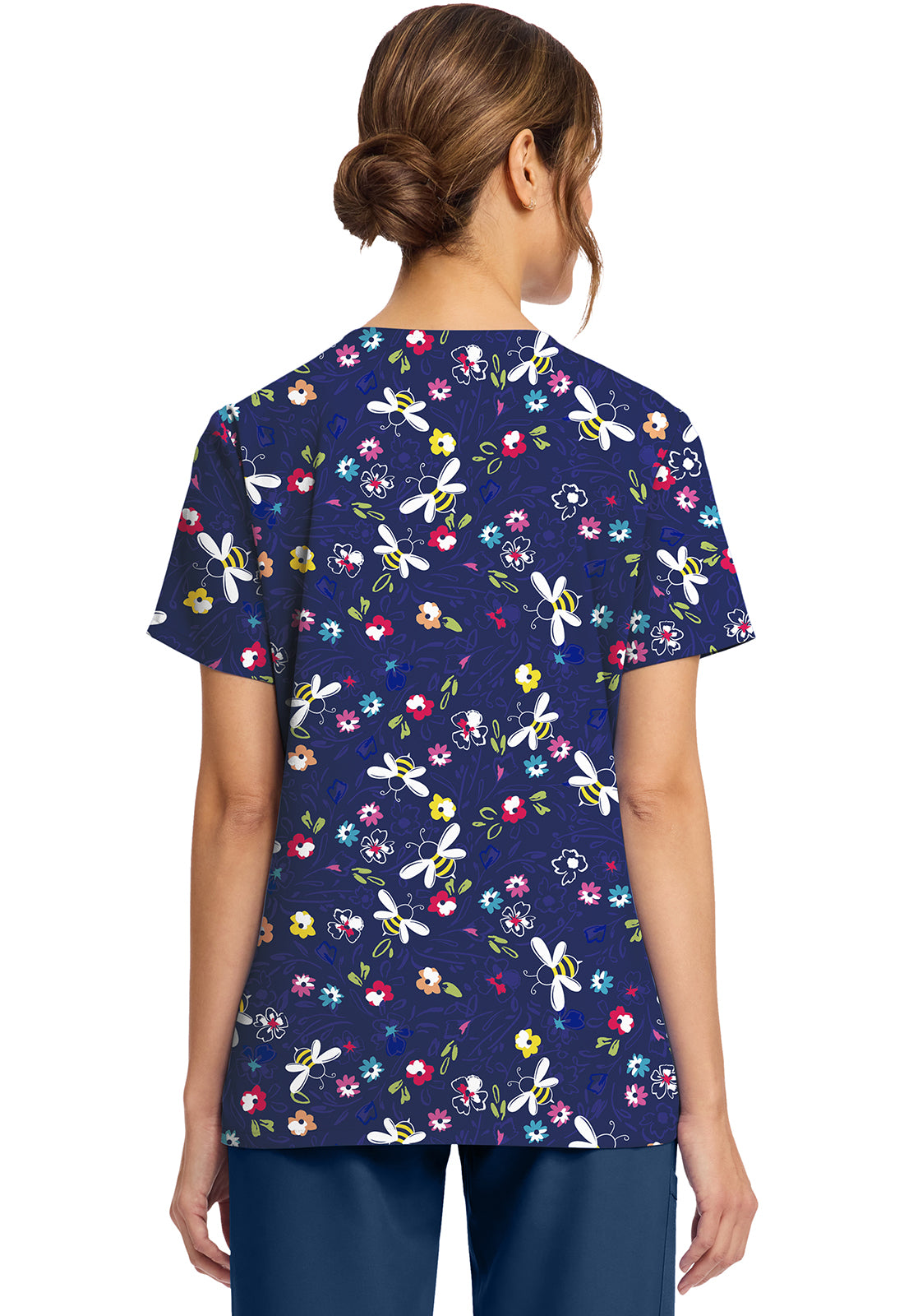 Cherokee Prints V-Neck Top in BUMBLE BEE BLOOM CK856 BMBE