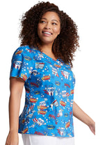 Dickies Prints V-Neck Top in Super Smile DK721 SUSM
