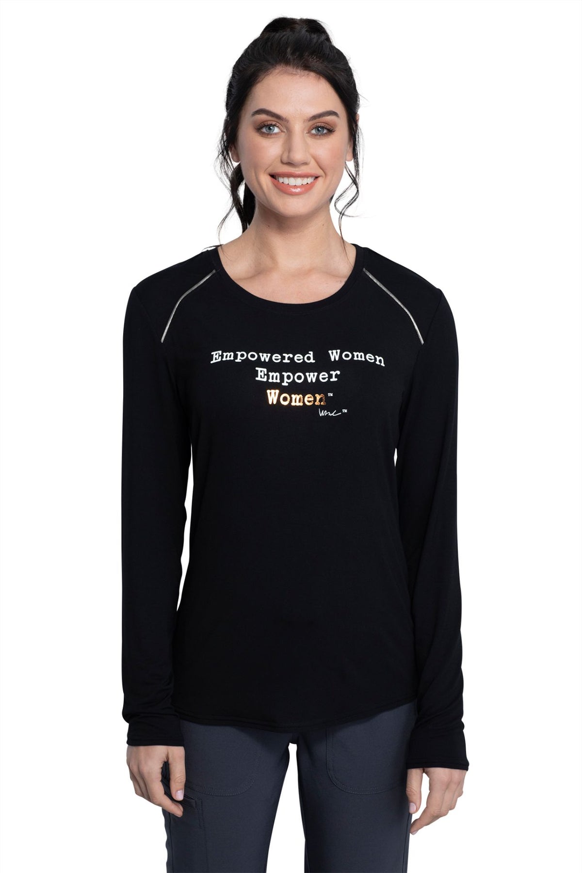 Long Sleeve Underscrub Knit Tee in Black CKK816